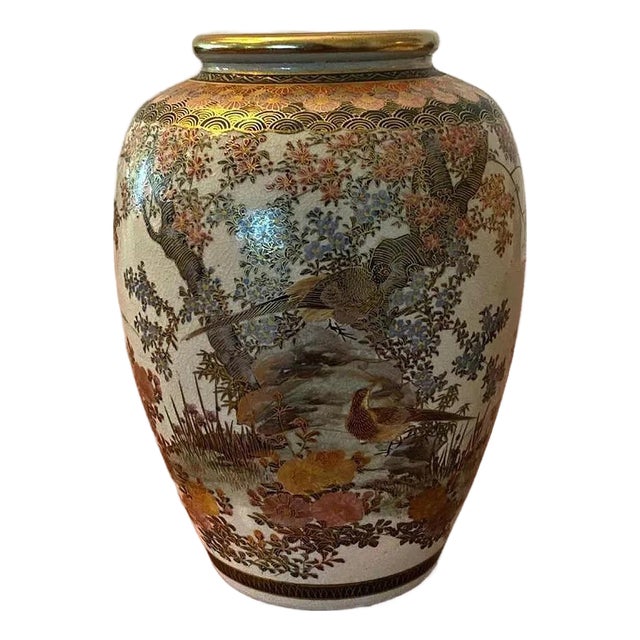 Mid 20th Century Japanese Hand-Painted Porcelain Vases (Pair) For Sale