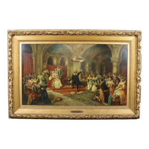 Fine Monumental Signed Heinz Pinggera "Shakespeare at the Queen's Court"
