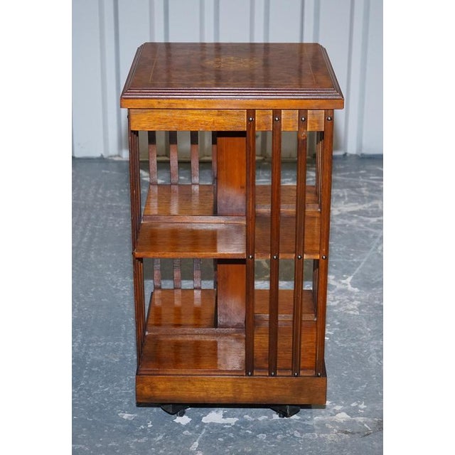 VintageTop Revolving Bookcase in Burr Walnut For Sale - Image 4 of 16