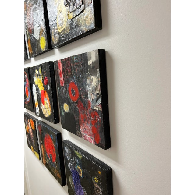 Contemporary Ellen Reinkraut “Circle Series” Mixed Media Paintings on Board, Set of 9 For Sale - Image 3 of 6