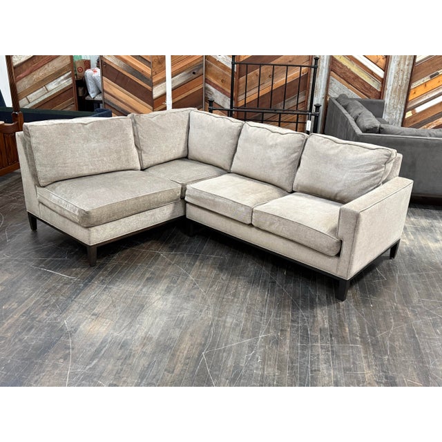 Design Plus Gallery presents a Custom Design Two Piece Sectional from Cypress Furniture. Upholstered in Holly Hunt fabric,...