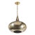 Mid-Century Teardrop Form Antique Brass Pendant W/ Pierced Detailing Chandelier For Sale