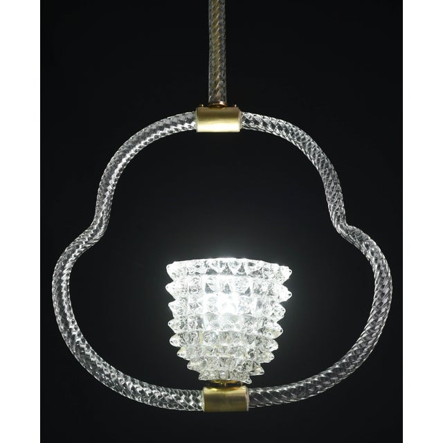 1950s 1940s Extraordinary Clear Rostrato Murano Glass Chandelier by Barovier & Toso For Sale - Image 5 of 12