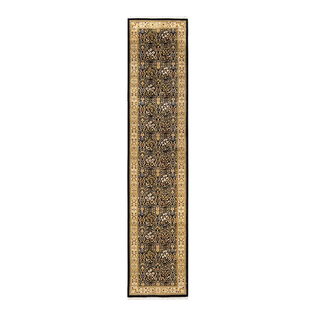 Mogul, One-of-a-Kind Hand-Knotted Runner Rug - Black, 2' 7" x 12' 1" For Sale