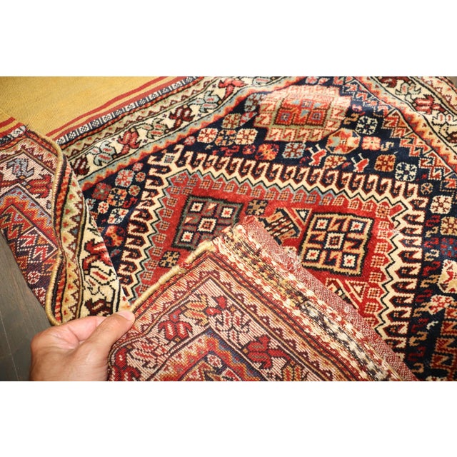 Textile Antique Qashghai Persian Textile Bagrug no. j5222 For Sale - Image 7 of 8