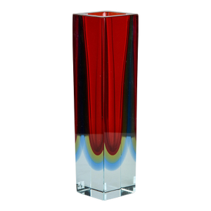 Vintage Tall Sommerso Murano Glass Flavio Poli Style Vase