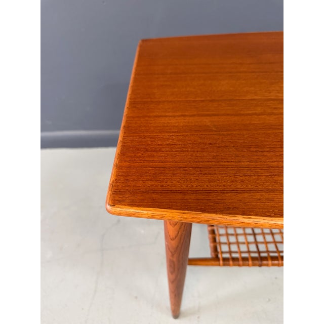 Brown 1950s Folke Ohlsson for Dux 2-Tiered Side Table Mid Century For Sale - Image 8 of 12