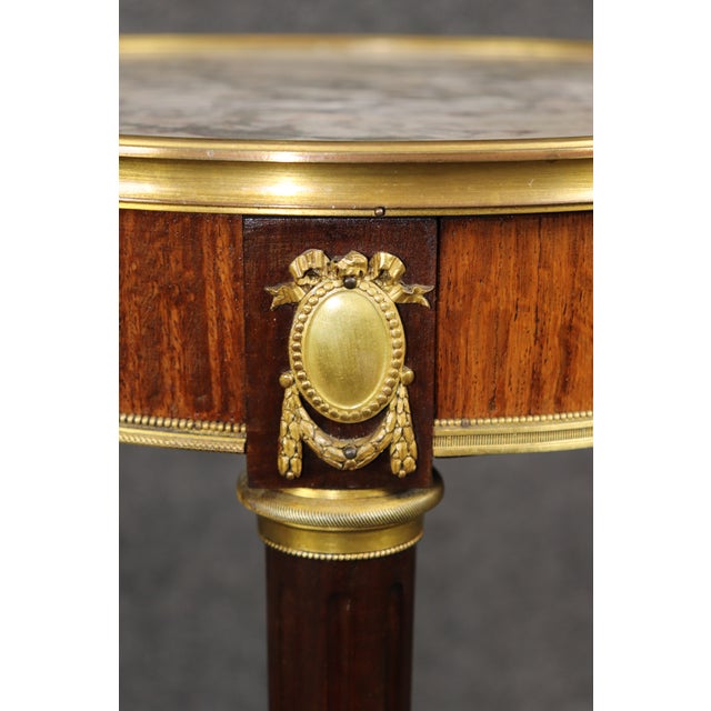 Pair of Fine Quality Breche D' Violette Marble and Bronze Mounted End Tables For Sale - Image 14 of 14