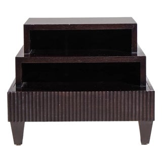 1990s Beautiful Barbara Barry for Baker Modern Regency Dark Mahogany Three-Tier Side Table For Sale