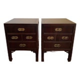 Vintage Michael Taylor for Henredon Asian Modern Ming Style Nightstands, A Pair For Sale