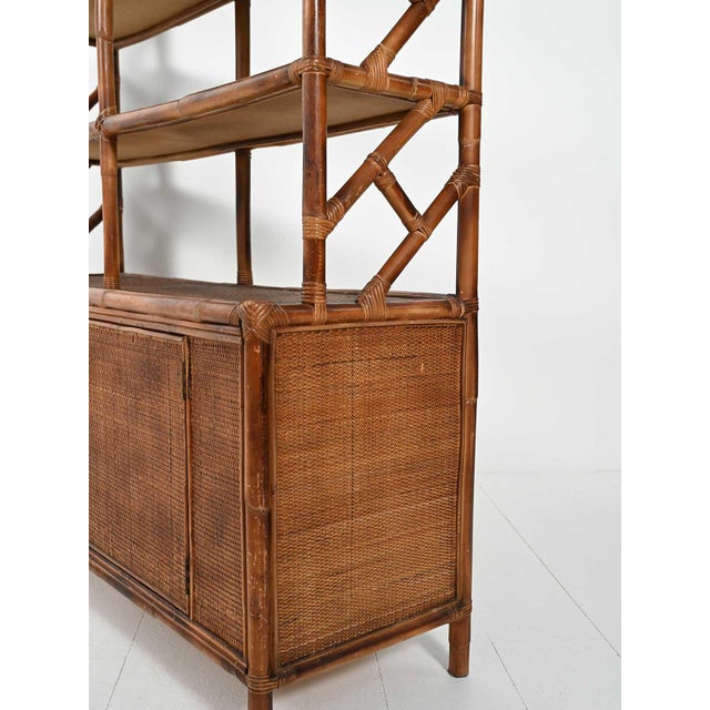 Vintage Bamboo and Rattan Bookcase, 1960s For Sale - Image 11 of 14