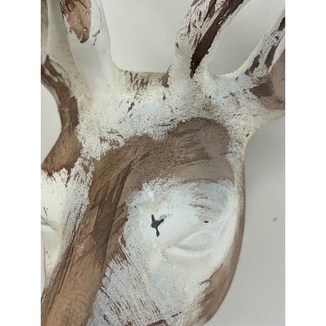 Brown Metal Deer Head Wall Sculpture For Sale - Image 8 of 12