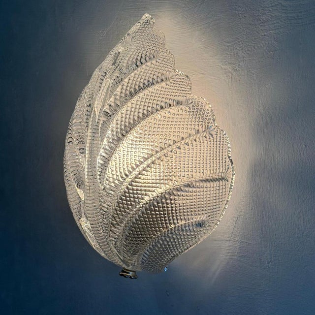 Vintage Leaf Wall Light by Fritz Kurz for Orrefors, Sweden, 1970s For Sale - Image 9 of 18