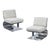 Contemporary Custom Polished Aluminum & Boucle Lounge Chairs - a Pair For Sale