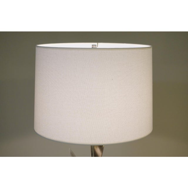 1950s Mid Century Modern Sculptural Tulip Nickel Brass Table Lamp 1950's Russel Wright For Sale - Image 12 of 13