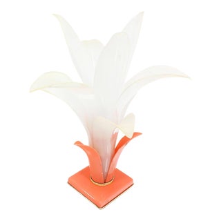 Early 20th Century Molded Acrylic Lotus Flower Table Lamp For Sale