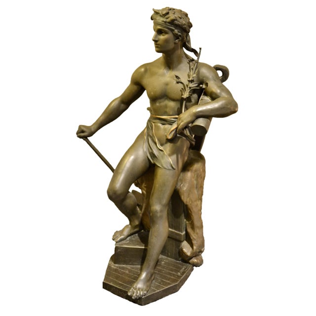 Metal Bronze Sculpture "Le Commerce" by Ernest Justin Ferrand For Sale - Image 7 of 12
