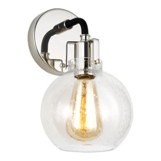 Sean Lavin by Visual Comfort Studio Clara 1-Light Sconce, Polished Nickel/Textured Black For Sale