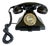 Vintage-Inspired Rotary Style Black Desk Telephone With Brass Dial For Sale