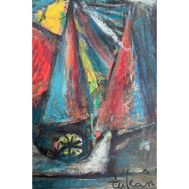 Contemporary Eugeniusz Tukan-Wolski, Boat III, Mixed Media on Paper For Sale - Image 3 of 5