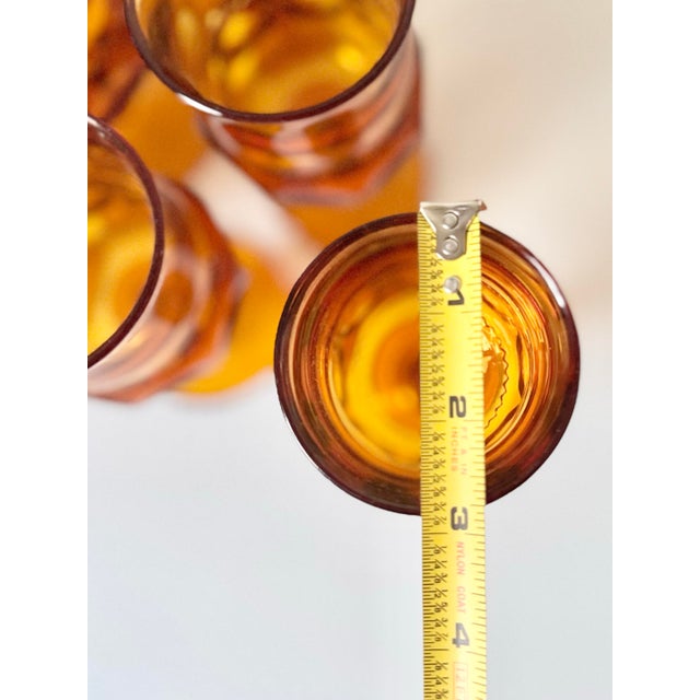 Indiana Glass Company Set of 6 Indiana Glass King’s Crown Amber Goblets For Sale - Image 4 of 5