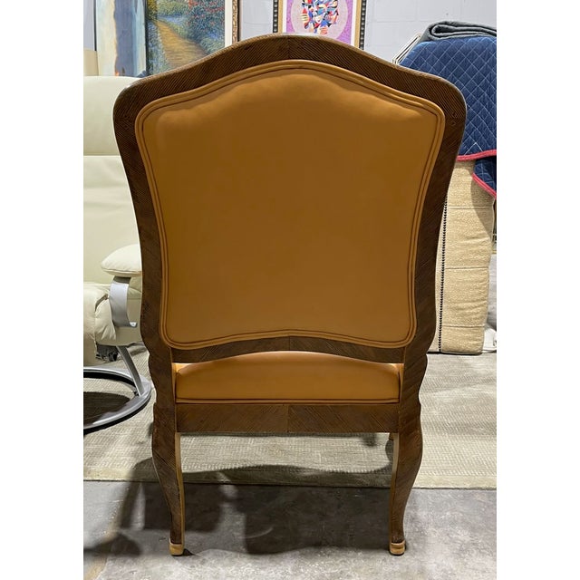 William Switzer 1990s Pair of William Switzer Louis XV Leather Armchairs For Sale - Image 4 of 18