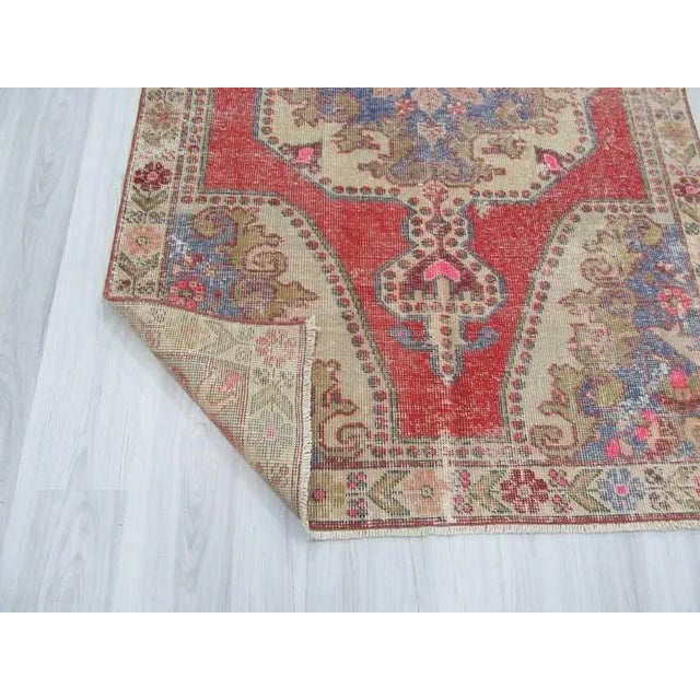 Distressed Turkish Konya Area Rug - 4′5″ × 7′4″ For Sale In Los Angeles - Image 6 of 6