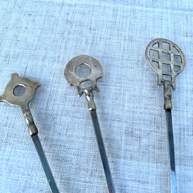 1970s Brass and Chrome Turkish Skewers- Set of 6 For Sale - Image 5 of 8