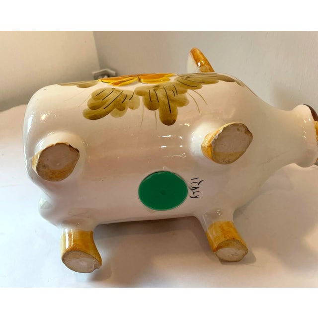 Vintage Italian Hand Painted Ceramic Piggy Bank For Sale - Image 9 of 11