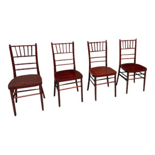 1970s Collection Mahogany of Chiavari Italian Chairs- Set of 4 For Sale