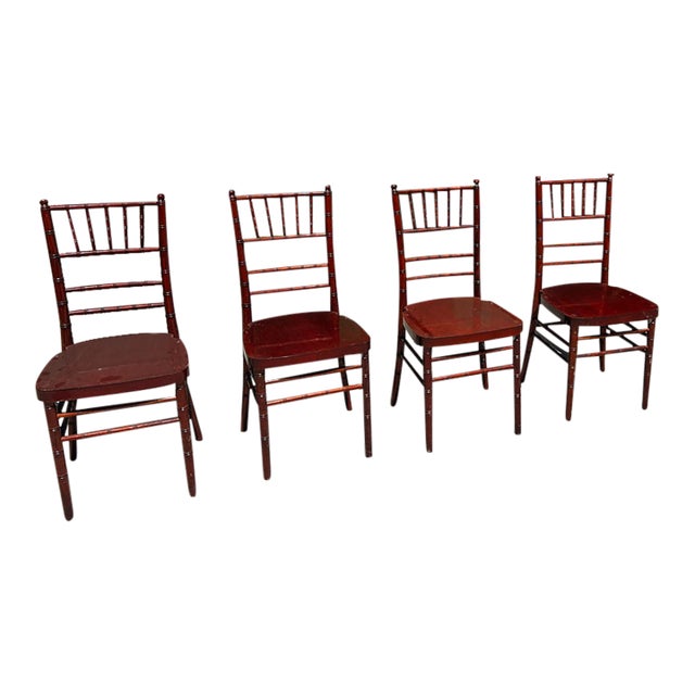 1970s Collection Mahogany of Chiavari Italian Chairs- Set of 4 For Sale