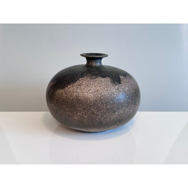 Handcrafted ceramic vase from the Thuringian workshop Unterstab, renowned since the mid-20th century for its high-fired...