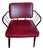 Vintage Viking Artline Style Red Vinyl & Black Metal Frame Chair Hair Pin Legs For Sale