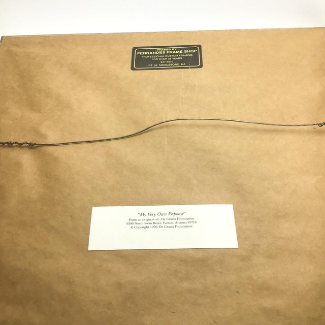 1990s 1996 “My Very Own Papoose” by Ettore “Ted” Degrazia Framed Print For Sale - Image 5 of 9