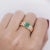 Art Deco 1.47 Carat Emerald With Round & Baguette Cut Diamond 14k Gold Statement Ring Size 7.75 For Sale - Image 3 of 7