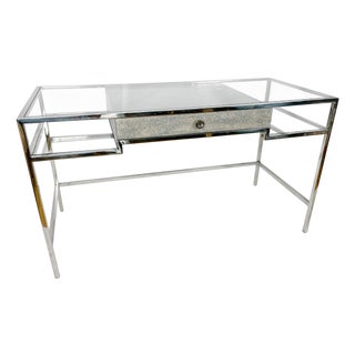 Theodore Alexander Tintagel Desk Blue Mottled Eggshell For Sale