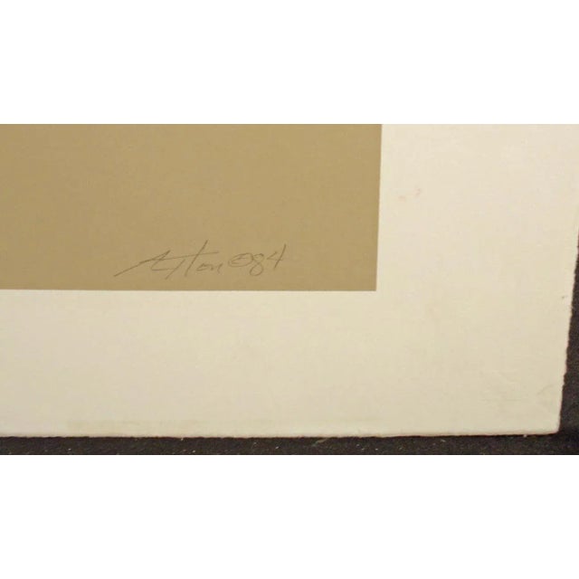 1984 "Chamisa Winds" Minimalist Western Sunset Hand Signed Lithograph by John Axton For Sale - Image 4 of 6