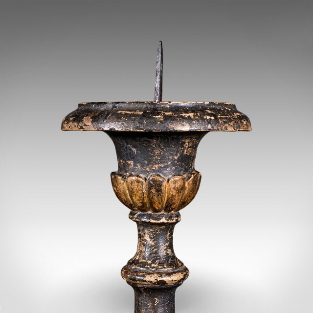 Wood Antique Candle Pricket, English, Ebonised, Candlestick, Centrepiece, Georgian For Sale - Image 7 of 12