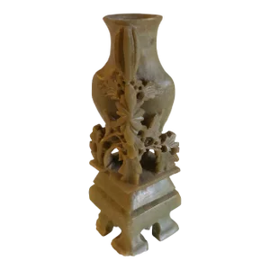 Vintage Carved Soapstone Bud Vase