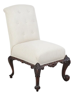 Charles & Charles George II Style Walnut Side Slipper Chair 1 of 4