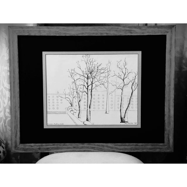 This etching of Ennismore Gardens was drawn, etched, and printed on special paper for prints from copper plates. It has a...