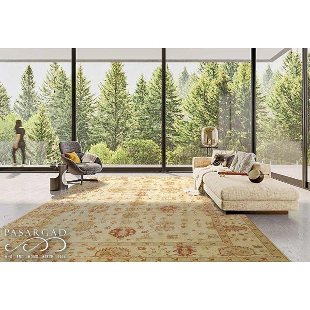 Ivory Pasargad DC Ivory Fine Hand Knotted Oushak Rug For Sale - Image 8 of 8