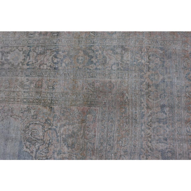 Antique Persian Khorassan Rug With Soft Blue and Taupe Allover Medallion 9'7 X 13 For Sale - Image 4 of 16
