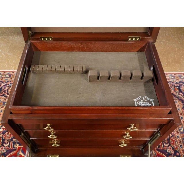 Brown Hickory American Masterpiece Collection Queen Anne Burl Walnut Silver Chest For Sale - Image 8 of 15