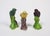 Group of 3 small Chinese export porcelain birds, parrots in green, brown and yellow glaze. Slightly different poses and...