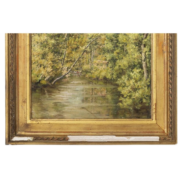 Torcato Pinheiro, River Landscape, Oil Painting on Canvas For Sale - Image 4 of 8