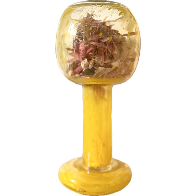 Modern Circa 1975 Kaj Franck Finish Modern Yellow Glass Goblet For Sale - Image 3 of 10