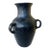 Vintage Matte Black Terracotta Amphora Vase With Handles For Sale