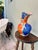 Late 20c Mexican Folk Art Hand-Painted Ceramic Pitcher Ewer — Boho Mediterranean For Sale - Image 4 of 6