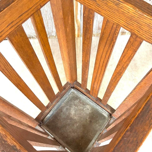Wood Vintage Mission Oak Umbrella Stand For Sale - Image 7 of 8